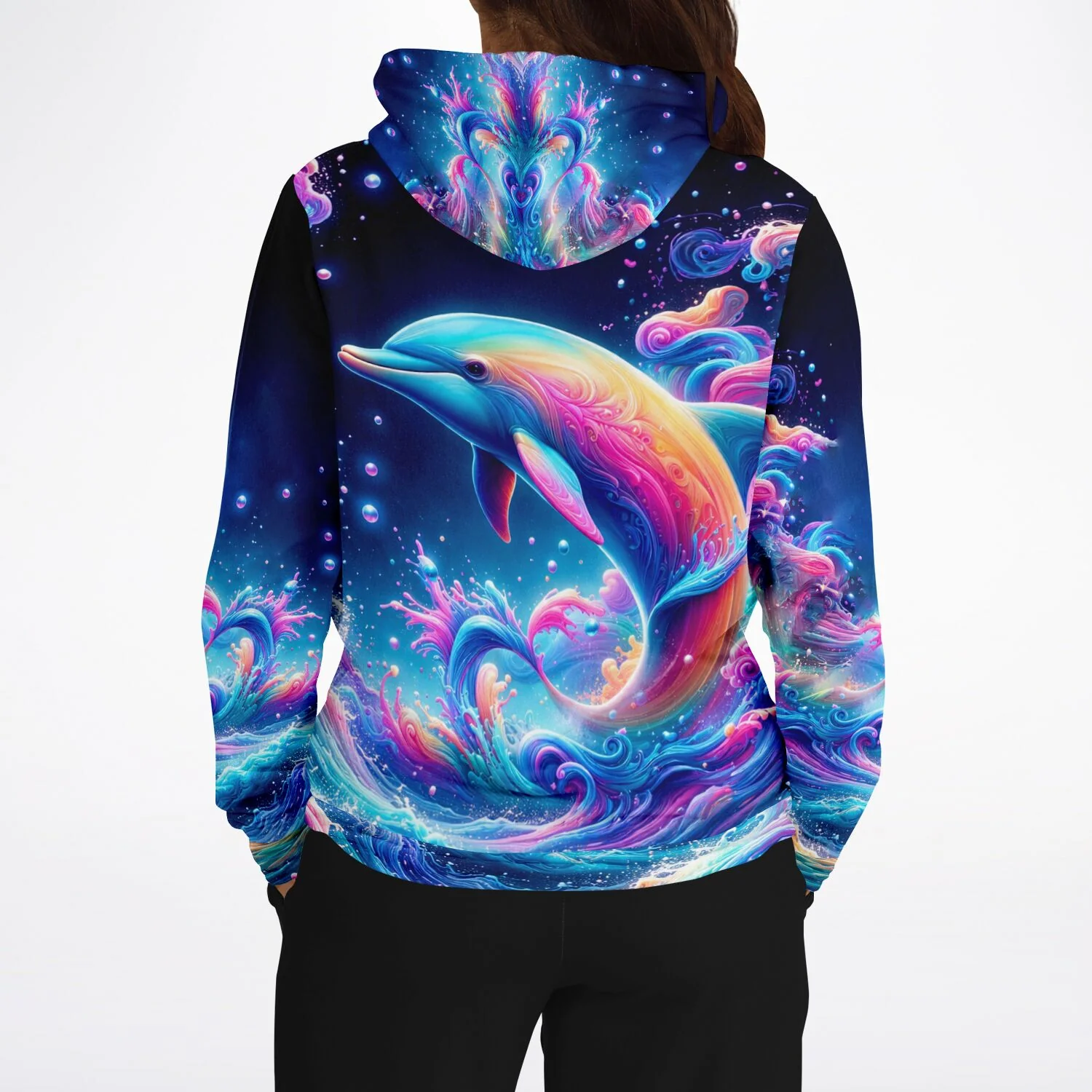 Dreamer Hoodie - Delfin im Farbenmeer - Image 4