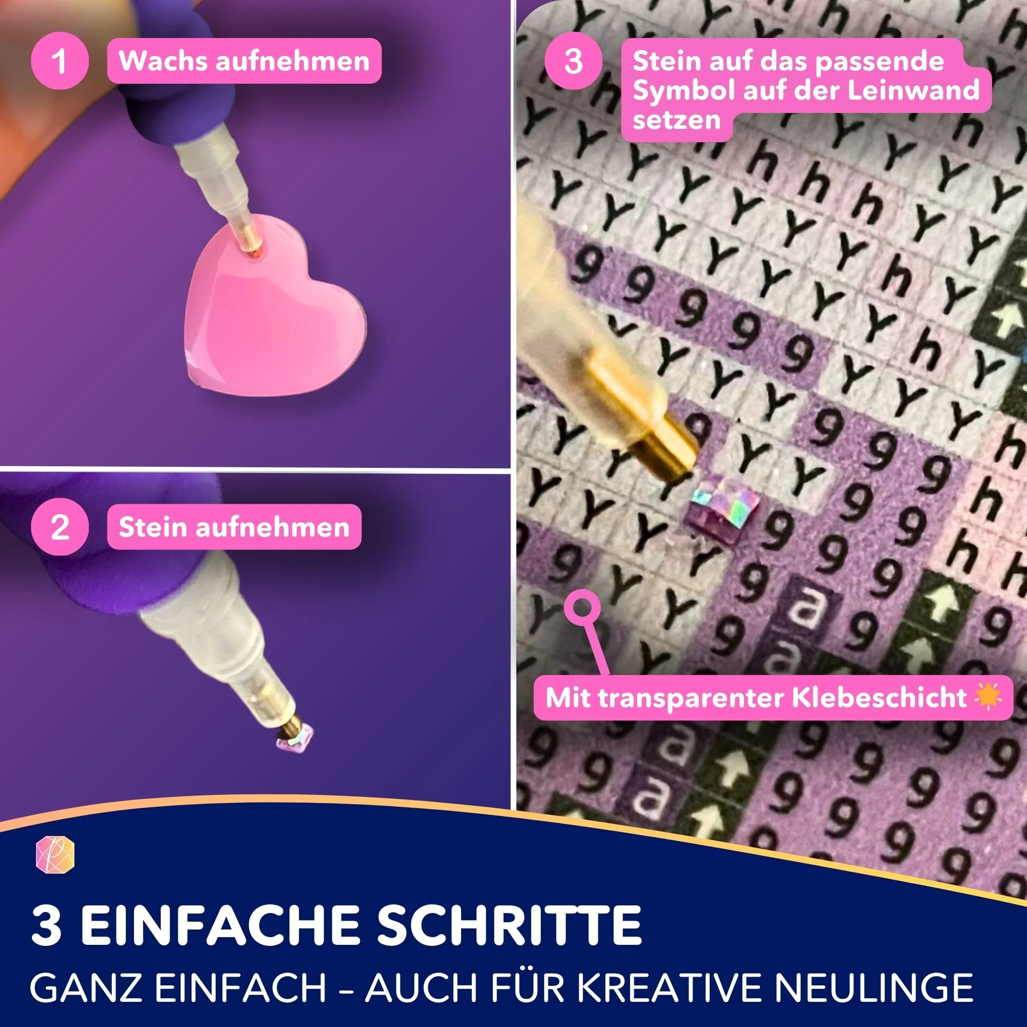 Diamond Painting Mini - Planschende Schildkröte - Image 6