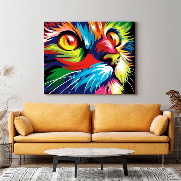 Malen nach Zahlen Set - Bunte Katze - Image 10
