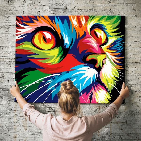 Malen nach Zahlen Set - Bunte Katze - Image 8