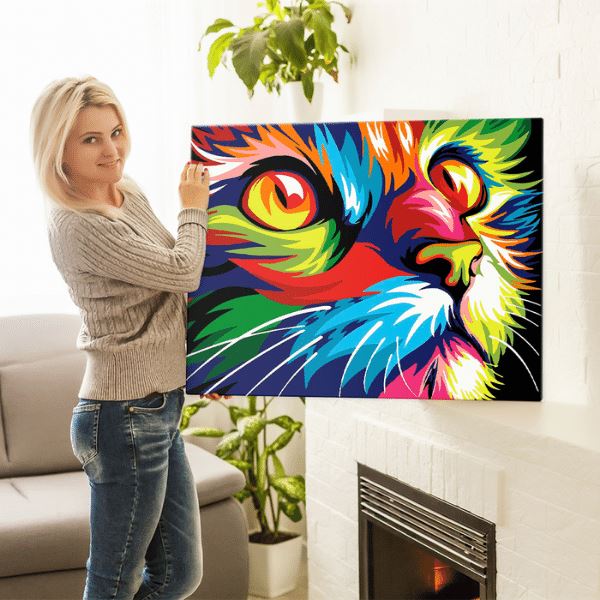 Malen nach Zahlen Set - Bunte Katze - Image 9