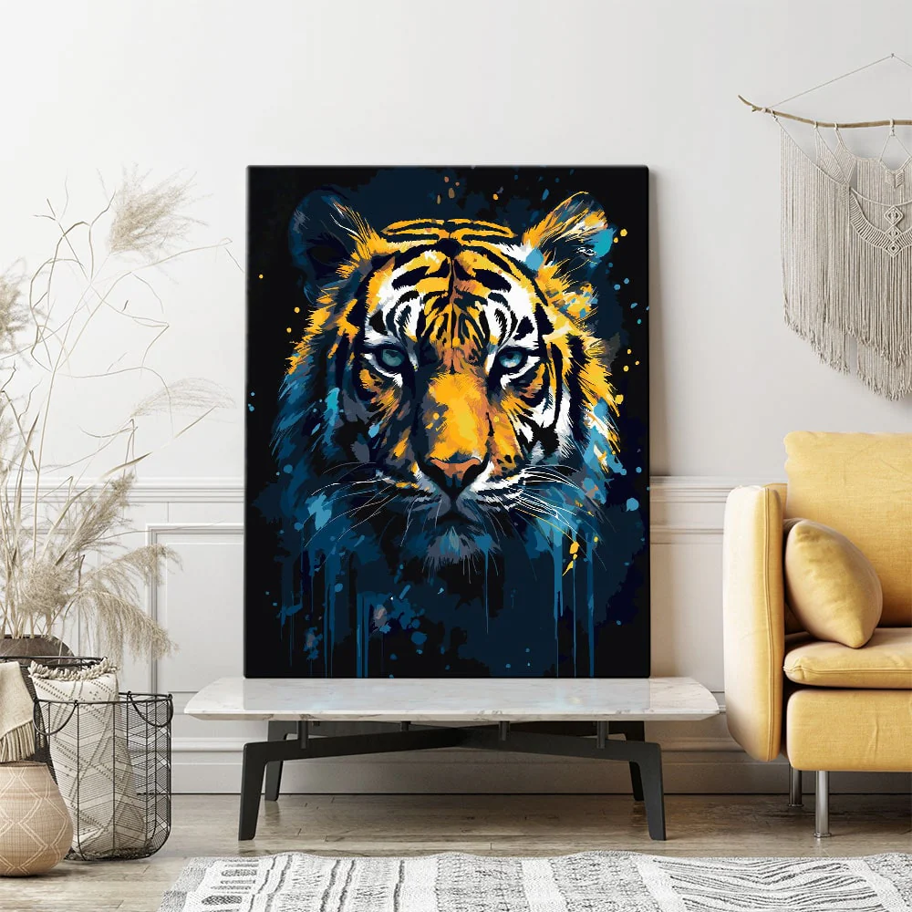Malen nach Zahlen Set - Tiger watercolor - Image 3