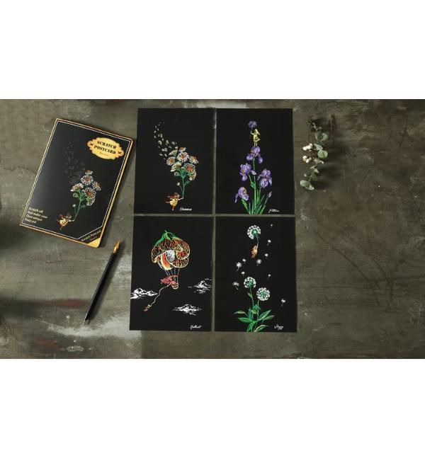 Scratch Painting - 4er Set Blumen Karten - Image 2